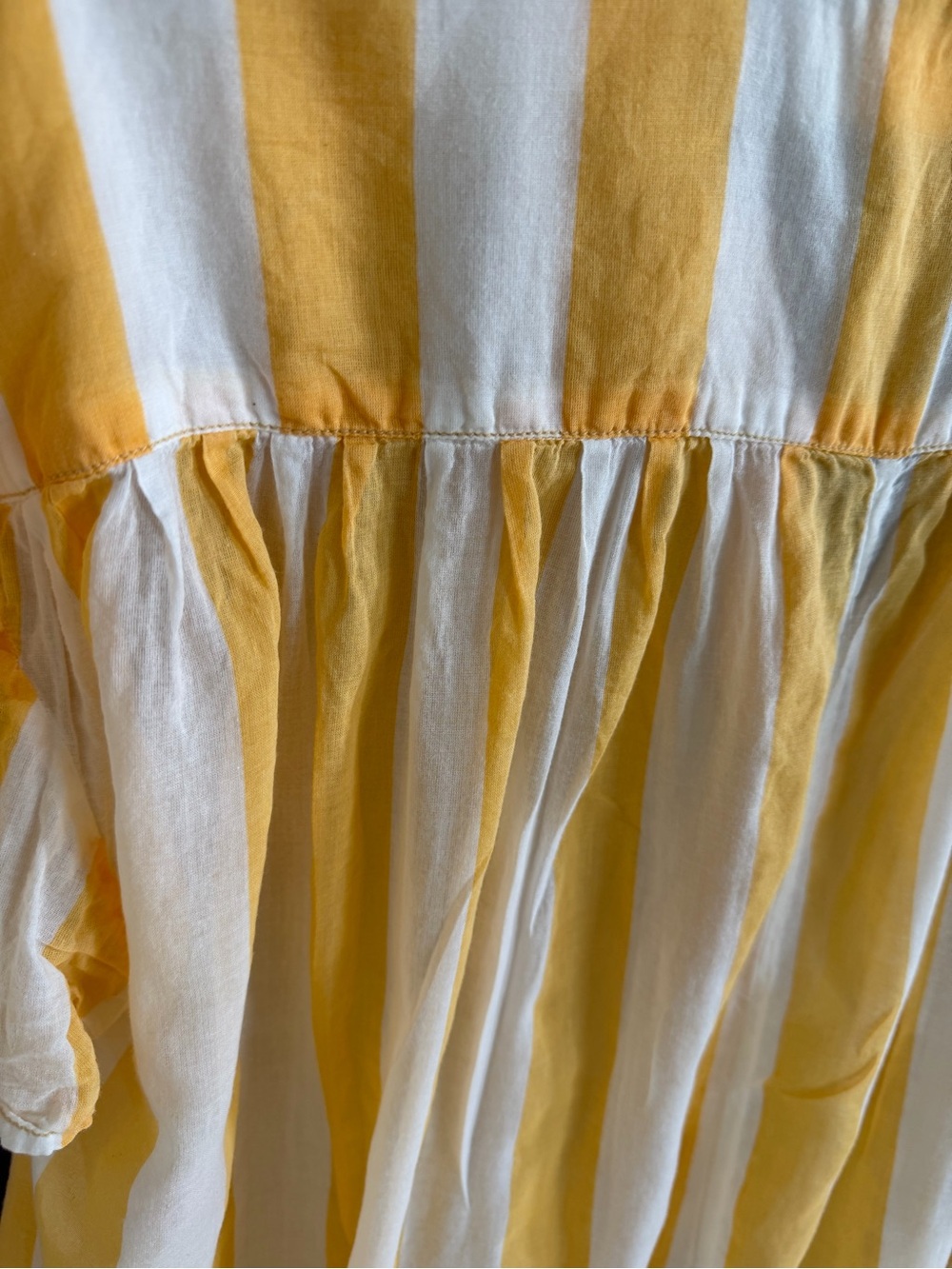 We The Free Float Away Stripe Yellow & White  Button-Down Cotton Shirt | Small - Picture 6 of 9